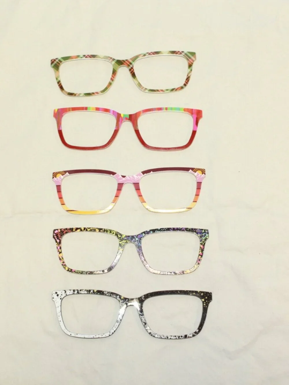 Pair Eyewear Set of 5 Multicolor - Red/Green/Black -Genuine LARKIN Frame Toppers